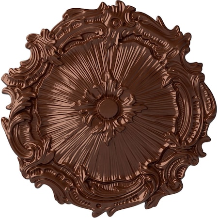 Ekena Millwork Plymouth Ceiling Medallion (Fits Canopies up to 1 5/8"), 16 3/4"OD x 1 3/8"P, Copper Penny CM16PLCPS